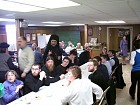 Fr. Michael socializing with St. Tikhon's seminarians and the faithful of St. Nicholas Church